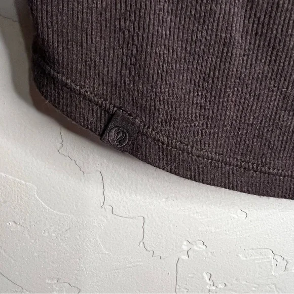 Lululemon Hold Tight Chocolate Brown Long Sleeve Modal Blend Crop Top - Picture 10 of 11